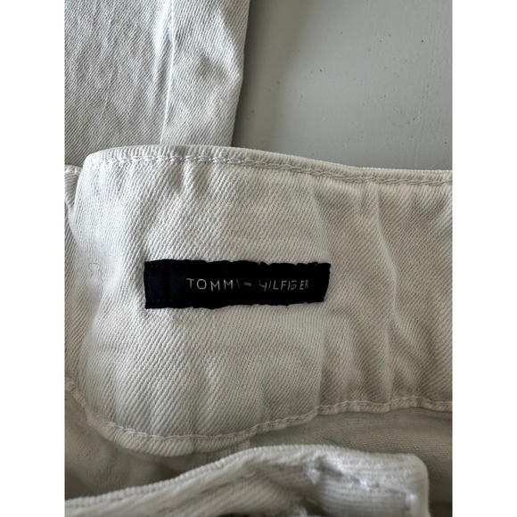 Tommy Hilfiger White Relaxed Straight Leg Pants Womens 8 29 Waist Casual Denim