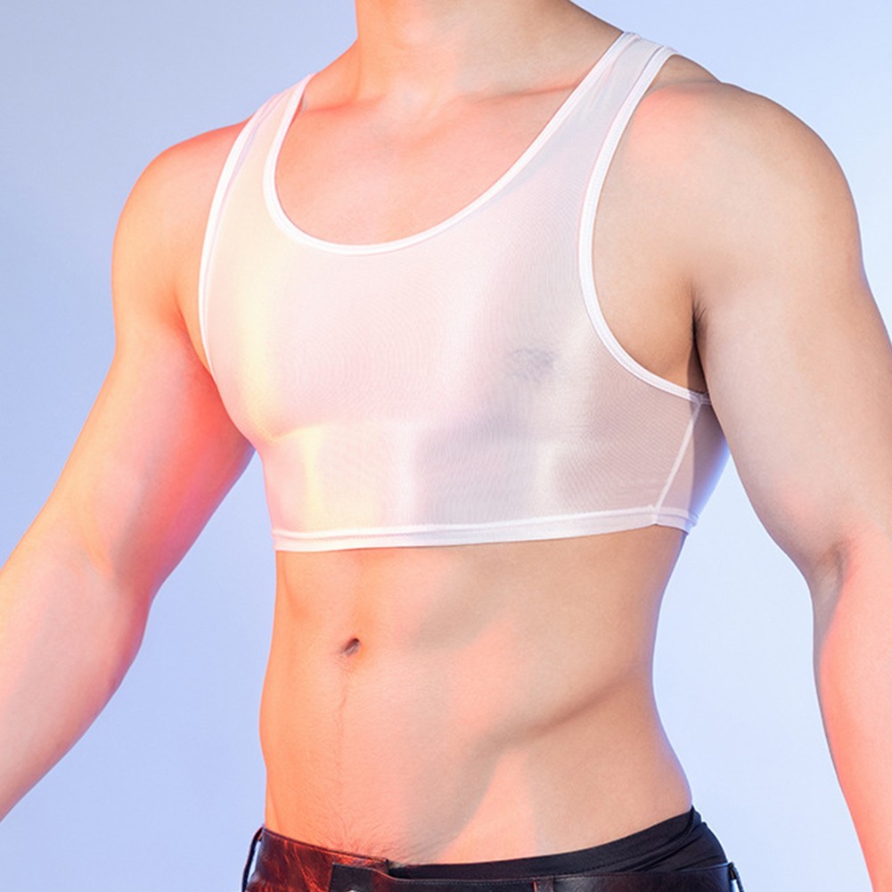 For Fitness For Yoga Glossy Tank Tops Mens Sleeveless Vest Nylon Fabric