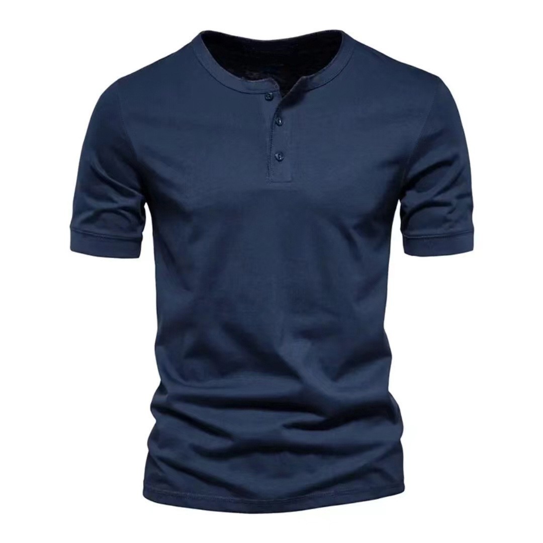 Summer American Retro Crew Neck Solid Color Casual Tee