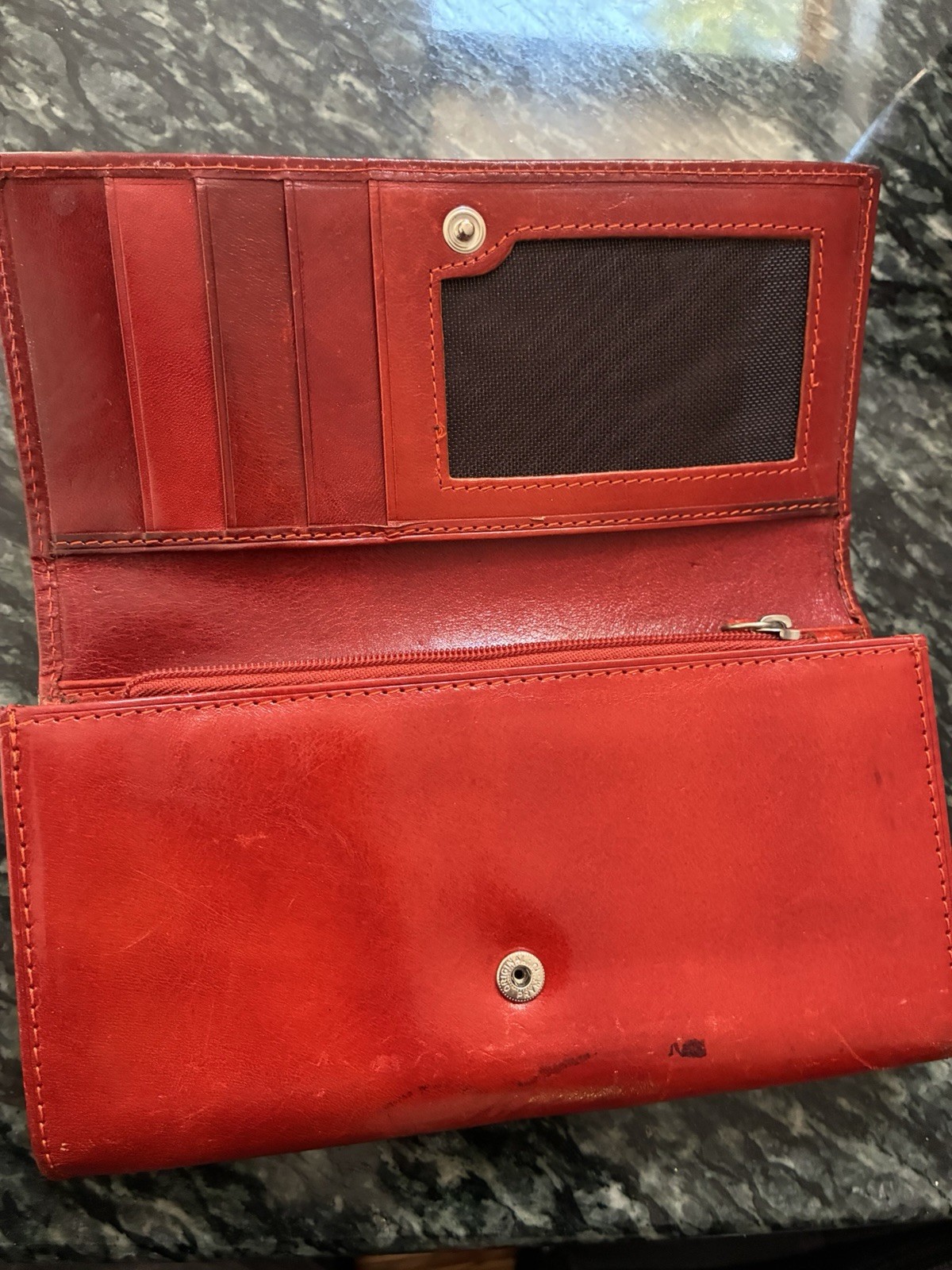 Handmade Italian Leather Red Vera Pelle Wallet