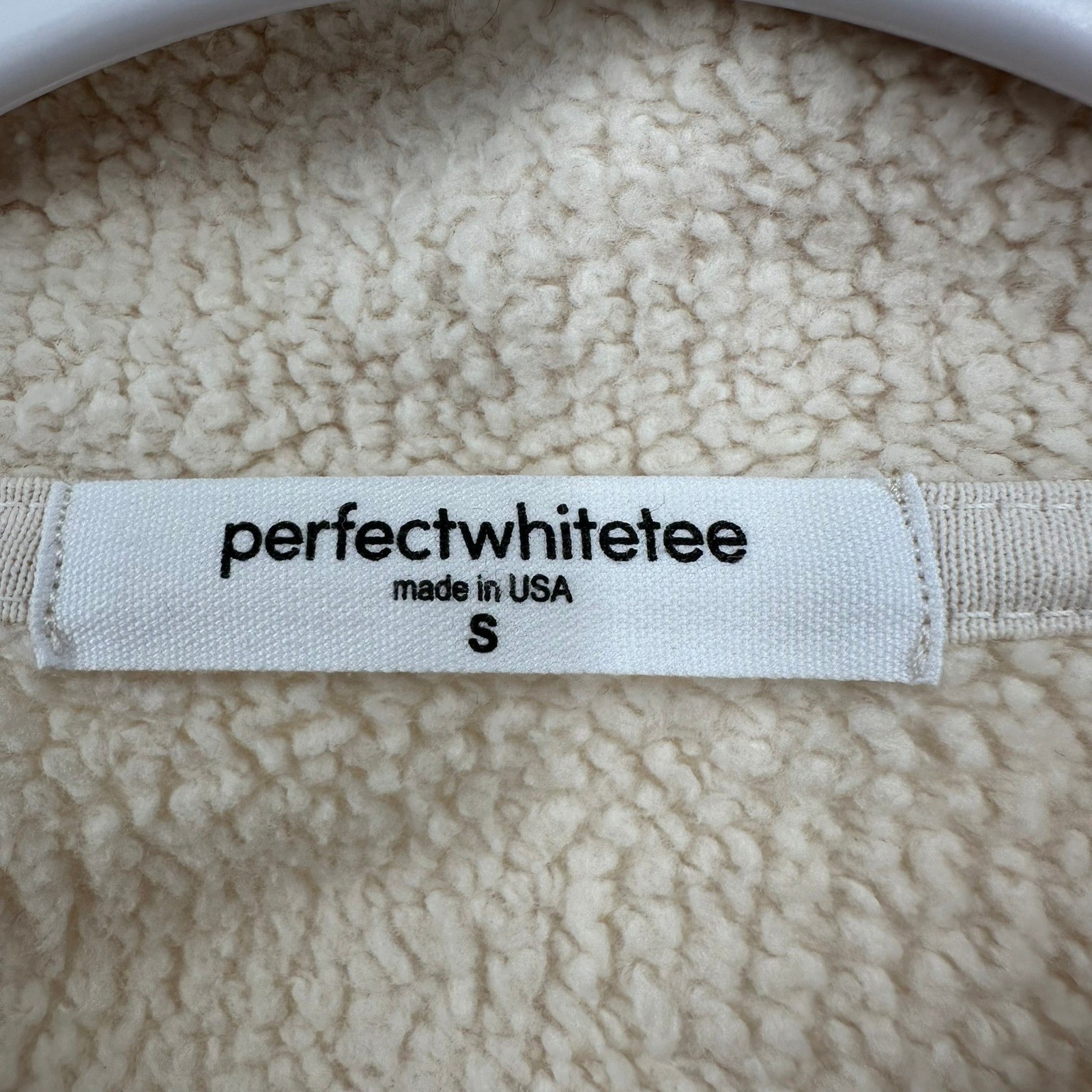 Perfect White Tee Womens Tyra Quarter Zip Sweatshirt Size S Oversized Minimalist