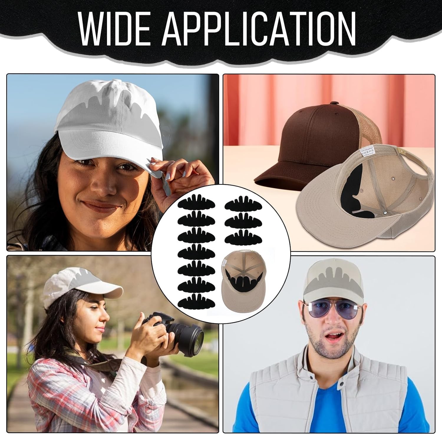 10Pcs Flexible Hat Shaper Inserts Sweat Liner Washable Reshaper for Baseball Cap