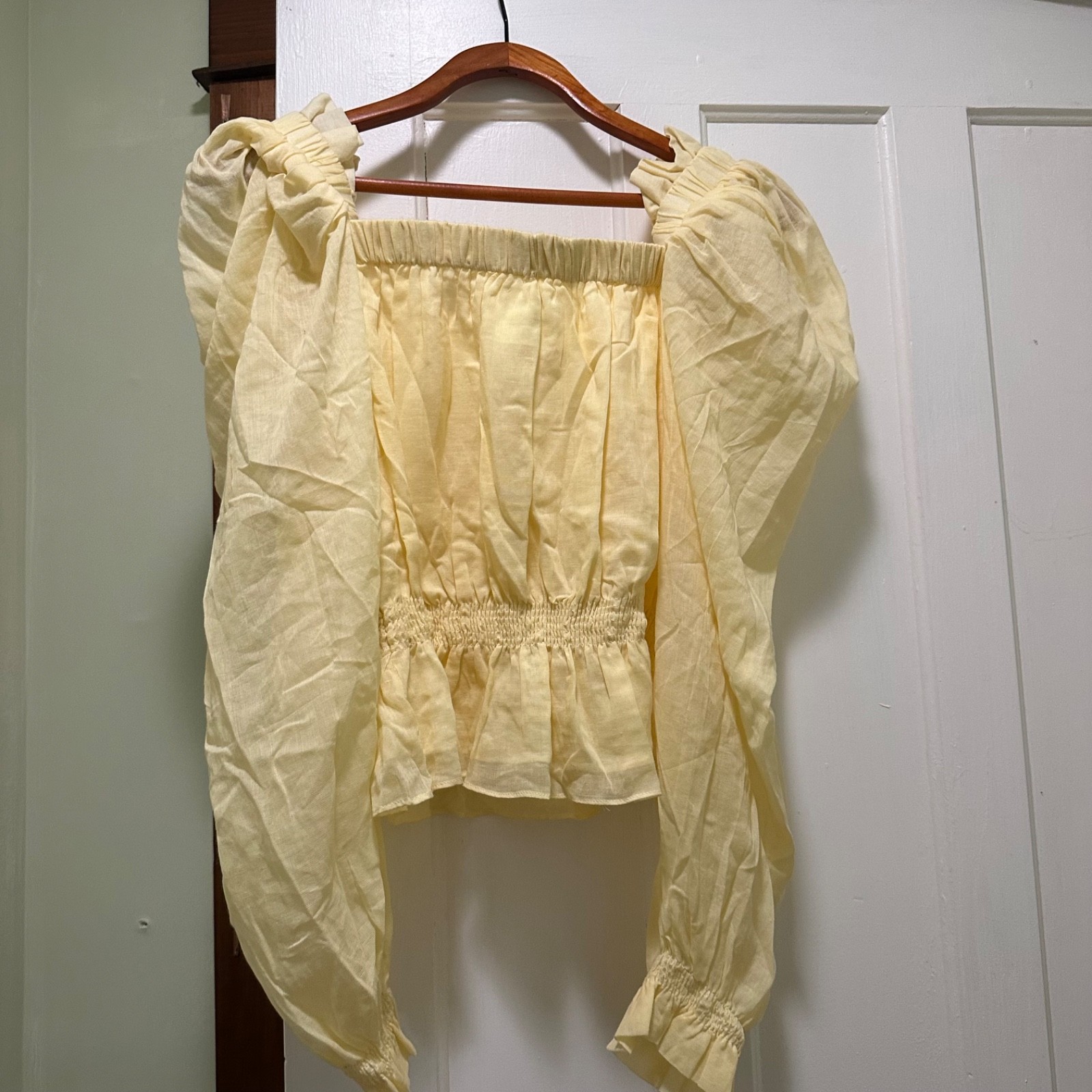 NWT Pitusa yellow flowy long sleeve top size M from Grace Geier boutique