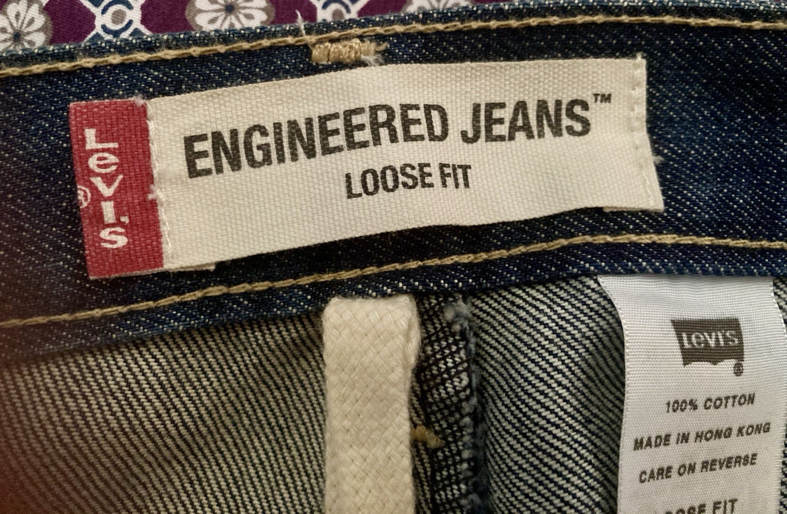 Vintage LEJ 2003 Y2K Levi’s Engineered Jeans Loose Flap Pocket W36x34 Grunge NWT