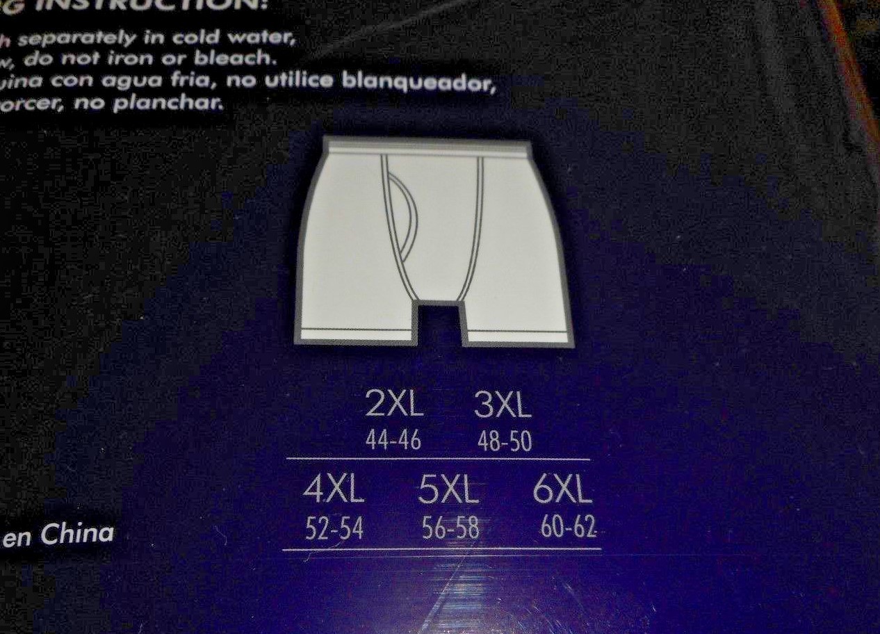 6 pack Men’s Big Tall LONG LEG Boxer Briefs 3X-4X-5X-6X USA Size DIFFERENT TOUCH