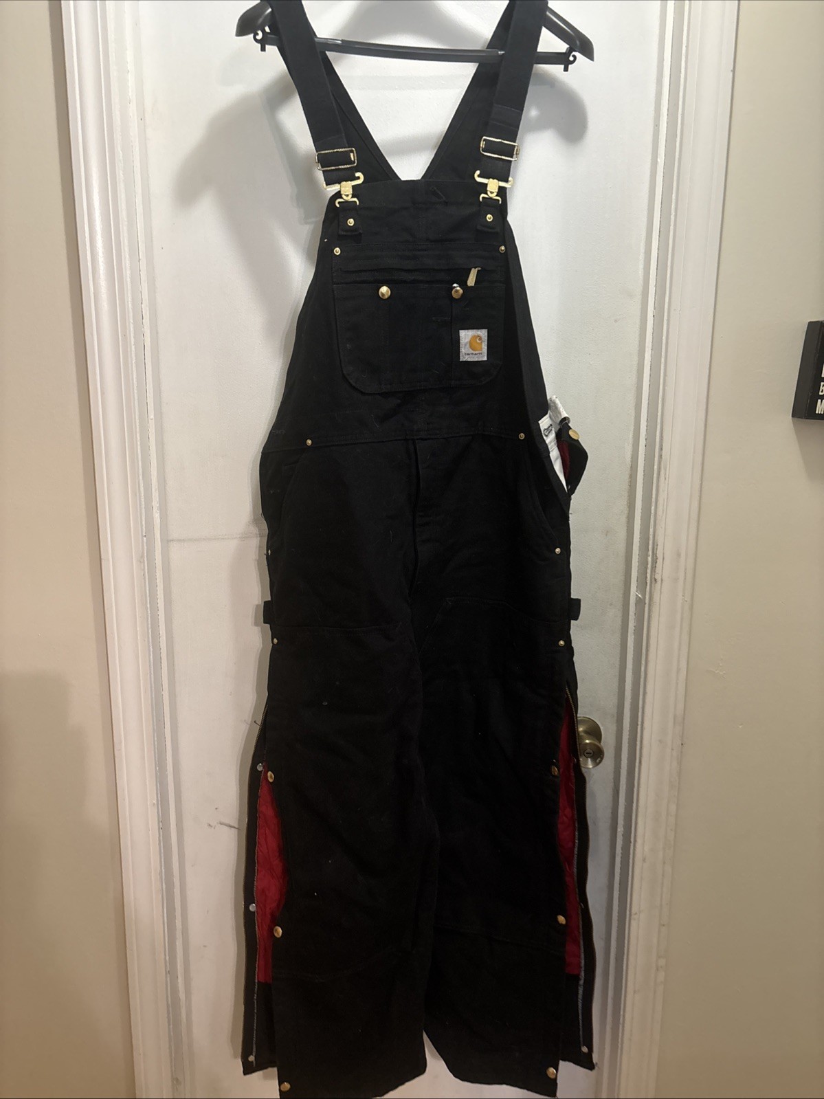 Carhartt R41 RN 14806 Insulated Bib Overalls 42X30 Black Duck Canvas Workwear