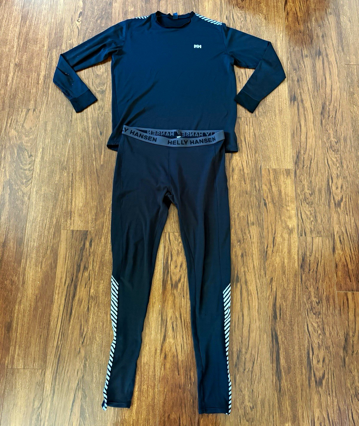 Helly Hansen Men’s Black Activewear Set Long Sleeve Top + Leggings L/G