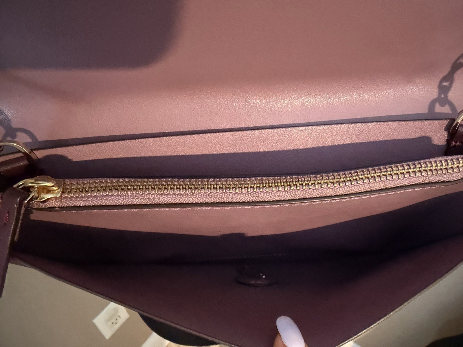 Kate Spade New York Purple Flap Shoulder Bag Chain Strap Lined Inner Pockets