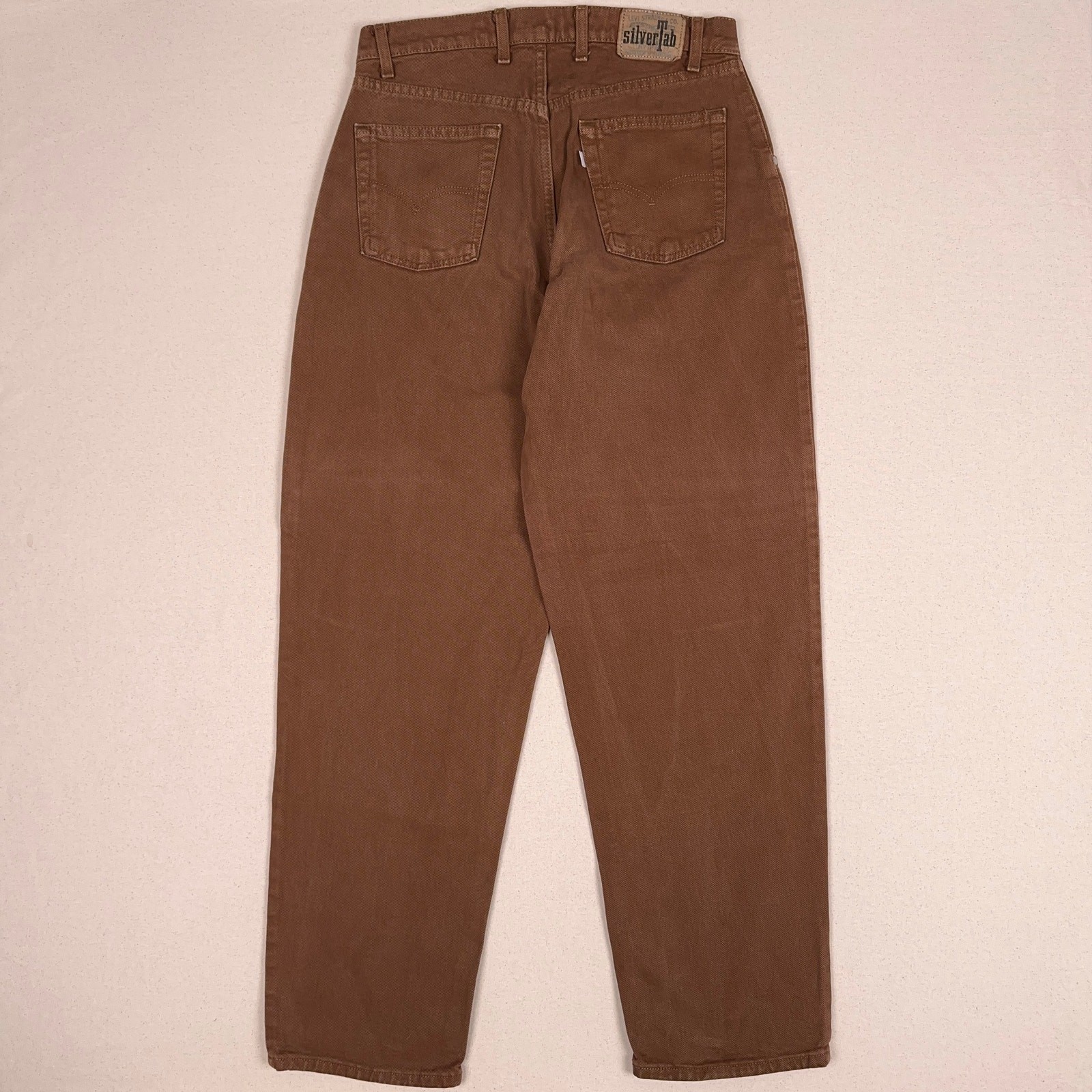 VTG 90s Levis SilverTab Baggy Pleated Jeans Mens 33×32 Brown Skater Made in USA