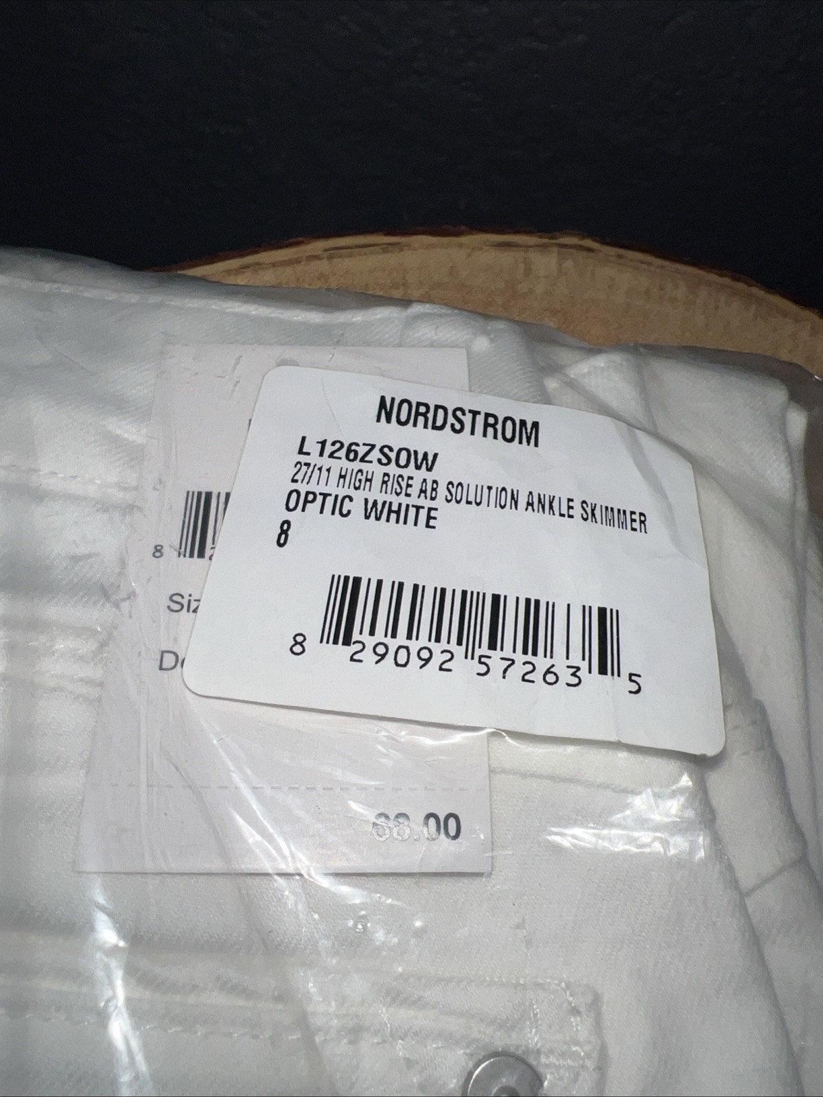 NEW in Bag Nordstrom Optic White WMNS 8 High Rise AB Solution Ankle Skimmer ￼