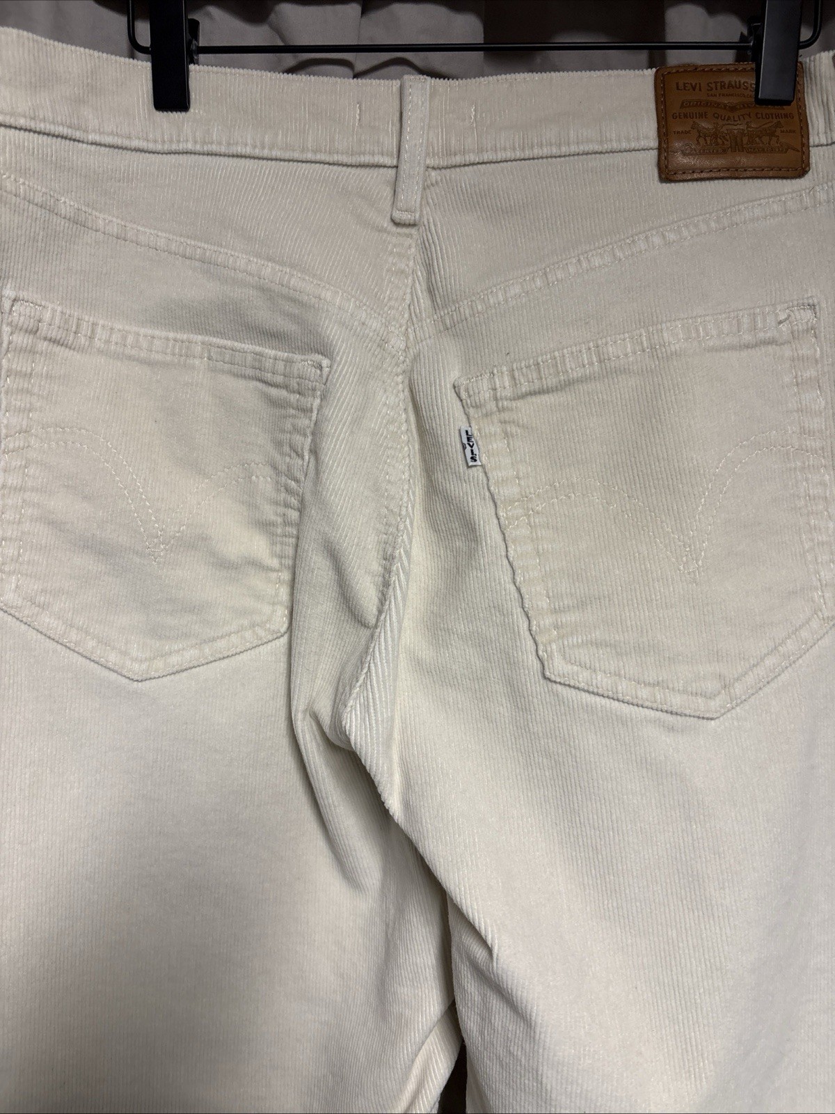Levi’s Premium Ribcage Straight Ankle Corduroy Jeans Beige High Rise 33×25
