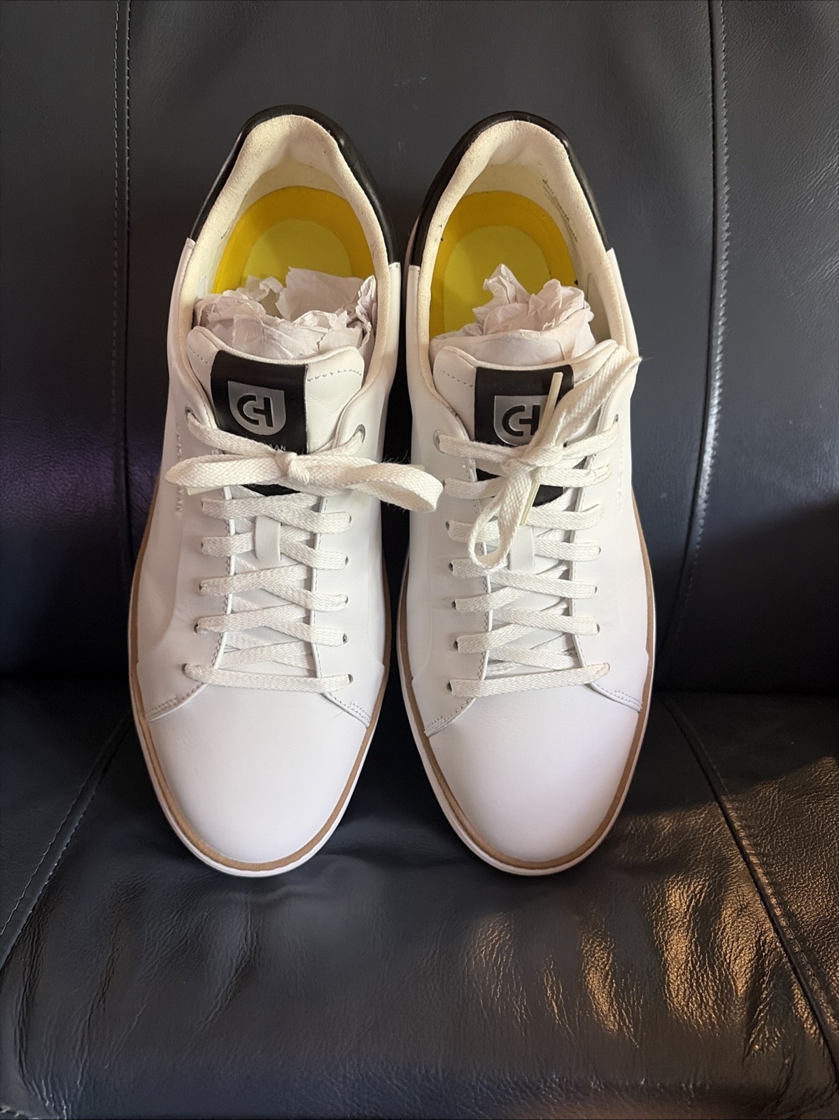 Cole Haan Men’s GrandPrø Topspin Sneakers C34226 Optic White Black-11.5W
