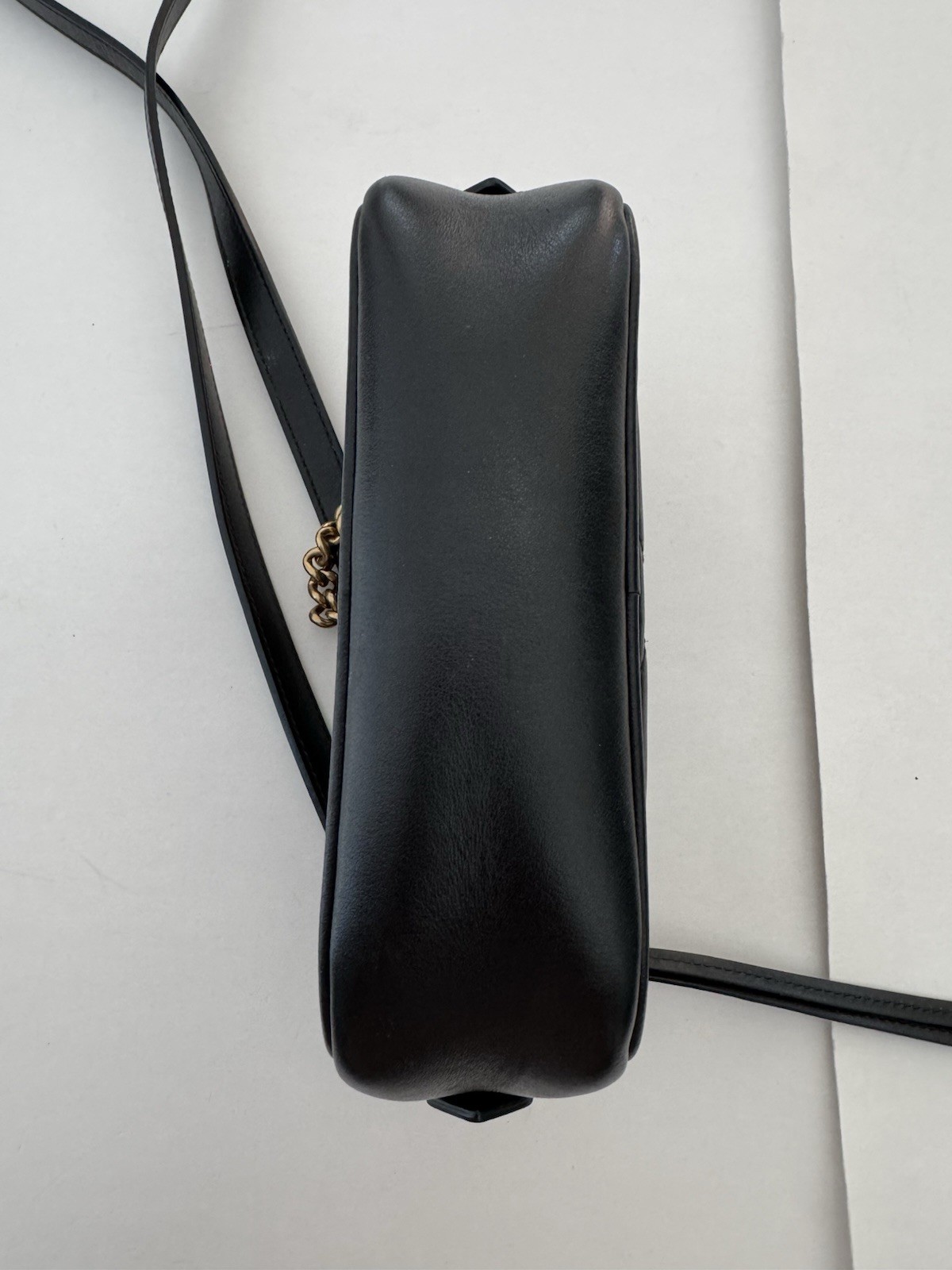Pre Owned Fair Replacement Bolt Last Photo Gucci GG Marmont Mini Double G Black