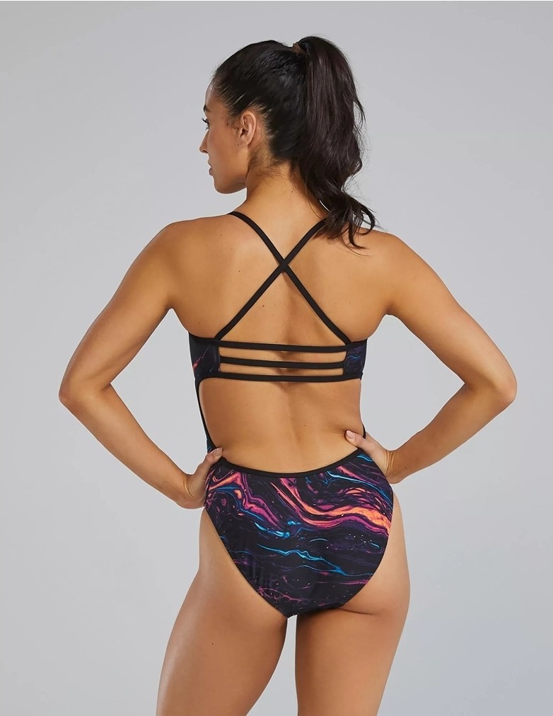 TYR Durafast Elite Women’s Magmata Trinityfit Gold/black/Rainbow Sz 32 New