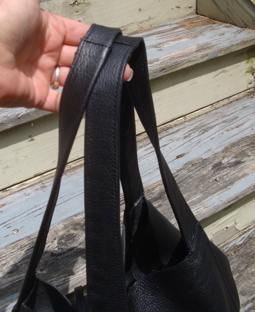 ZARA BASIC Large Black Tote Shopper Hobo Shoulderbag Strong School Weekender Bag