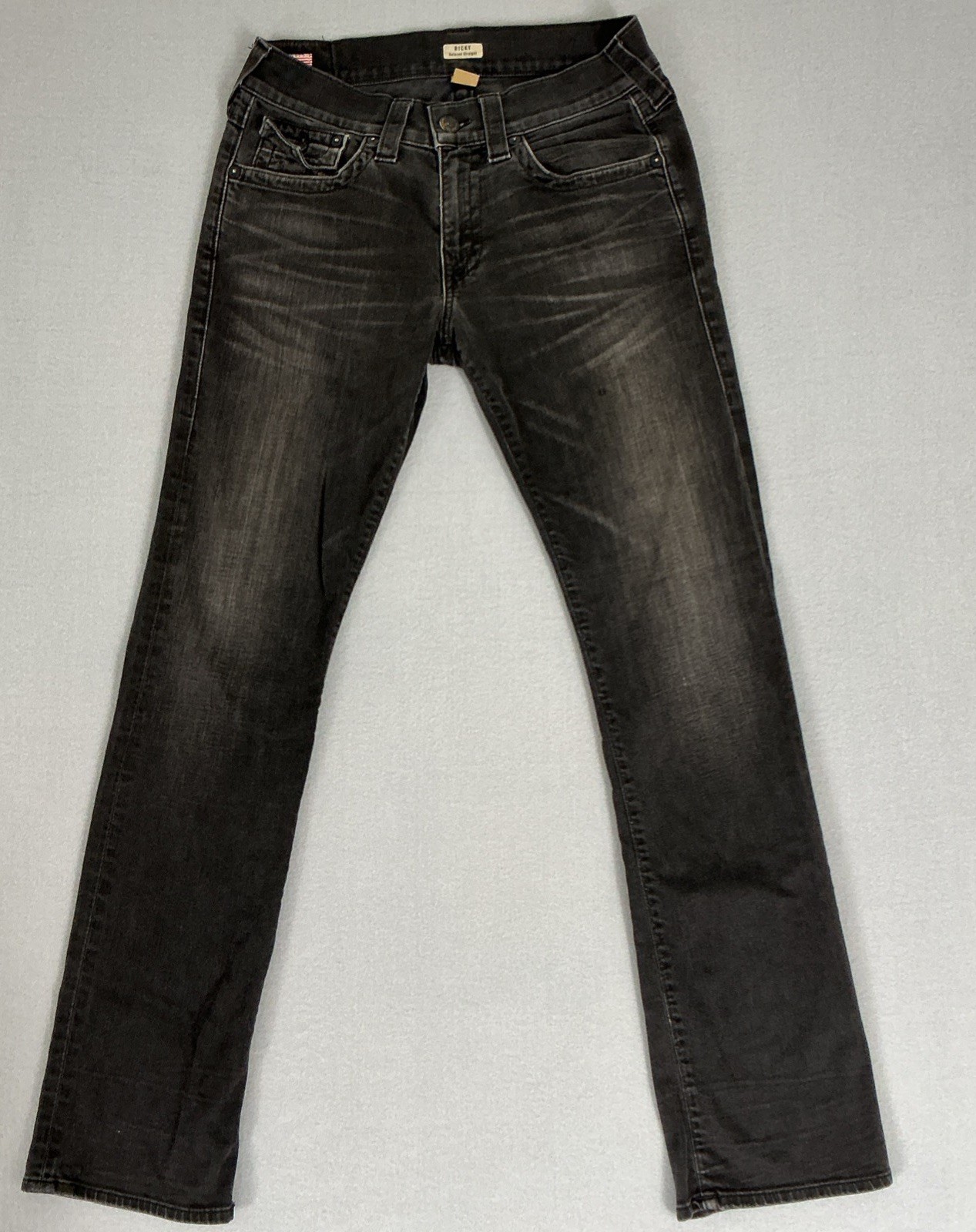 True Religion Black Jeans Men’s size 31 x 32 Ricky with Flaps (0036)