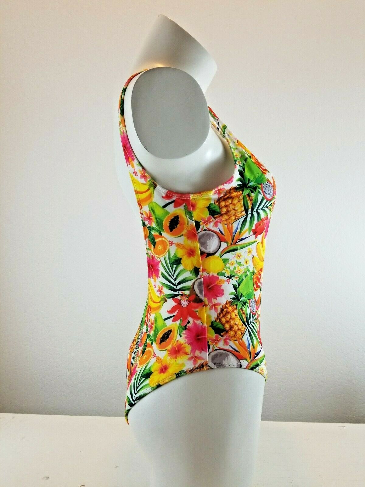 Forever 21 One Piece Swimsuit Size Large Tropical Multicolor Open Back Women’s