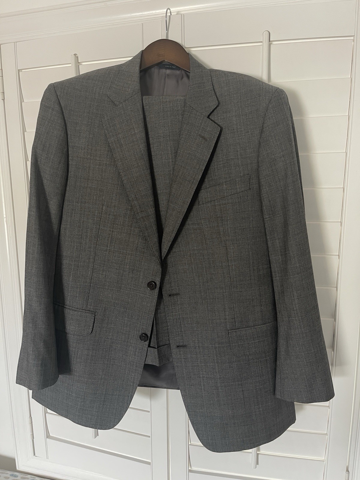 Brooks Brothers Gray Glen Plaid Made in Italy 2 Piece Suit 43R Fits like 44R