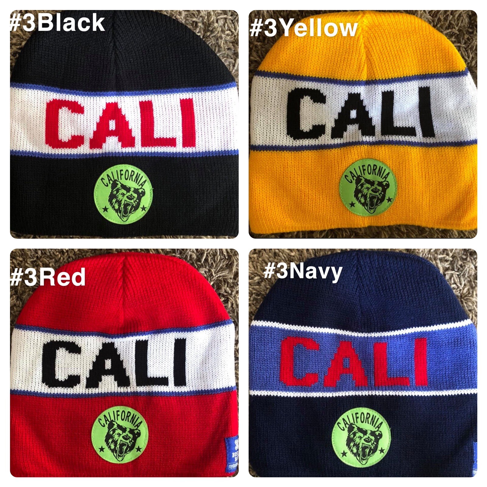 CALI Beanie – Multi Pattern & Multi Color Options – Brand New