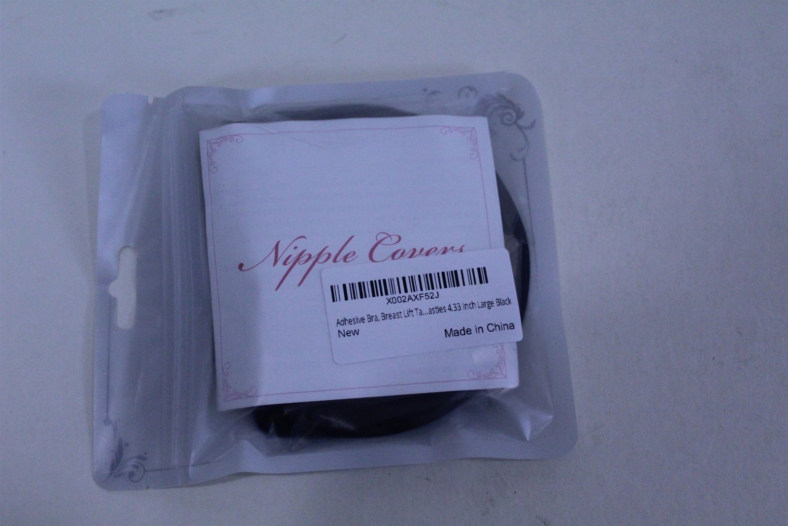 5 Pair Shaped Pasties Re-usable 4.33″ Black Color Adhesive Bra