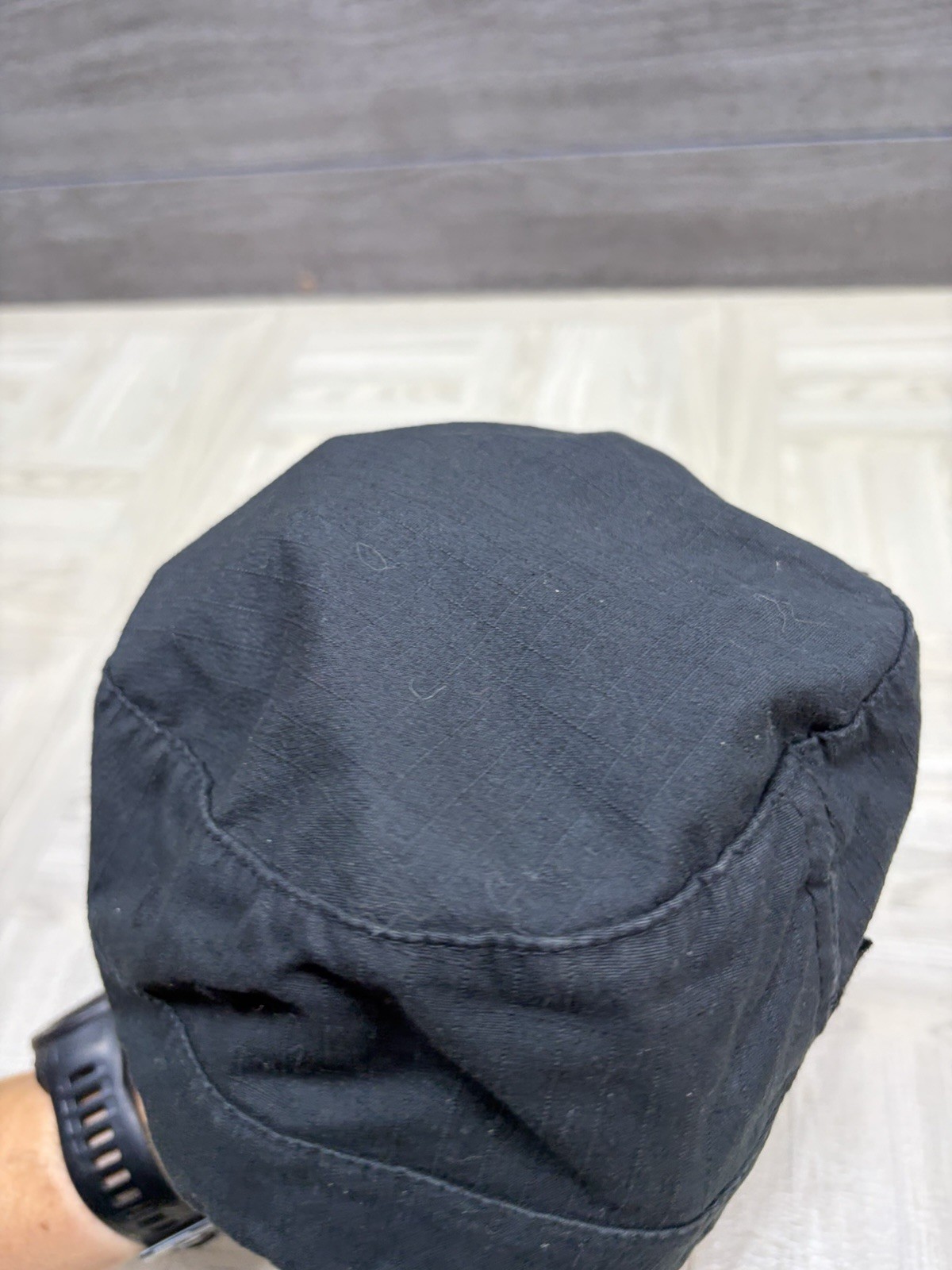 Kangol Black Flexfit Army Cap Hat Kangaroo Logo Lightweight S/M
