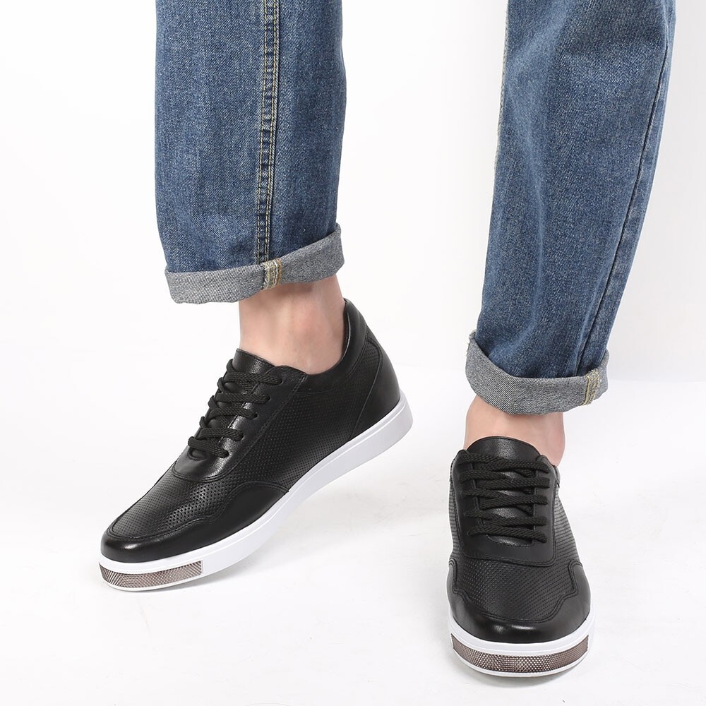 US9 CHAMARIPA 6cm/2.36″ Elevator Shoes Height Increasing black Sneaker Men