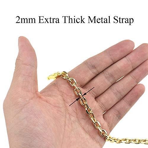 HAHIYO Mini Pochette Purse Chain Strap Thin Wide YellowGold 7.9 Inches Length