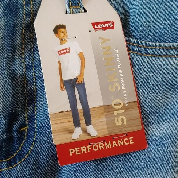 NWT Levi’s Performance 510 Skinny Boys Jeans Blue Size 18 (29×31)
