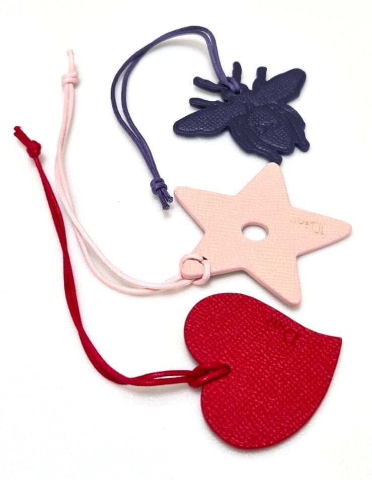 Christian Dior Novelty Bag Charm Set Heart Star Bee Boxed Auth