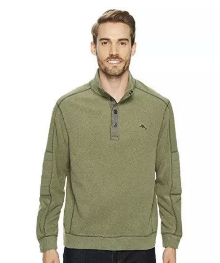 Tommy Bahama Michael Fleecebender Sweater Men Size 3XT Snap Neck Retail New $140