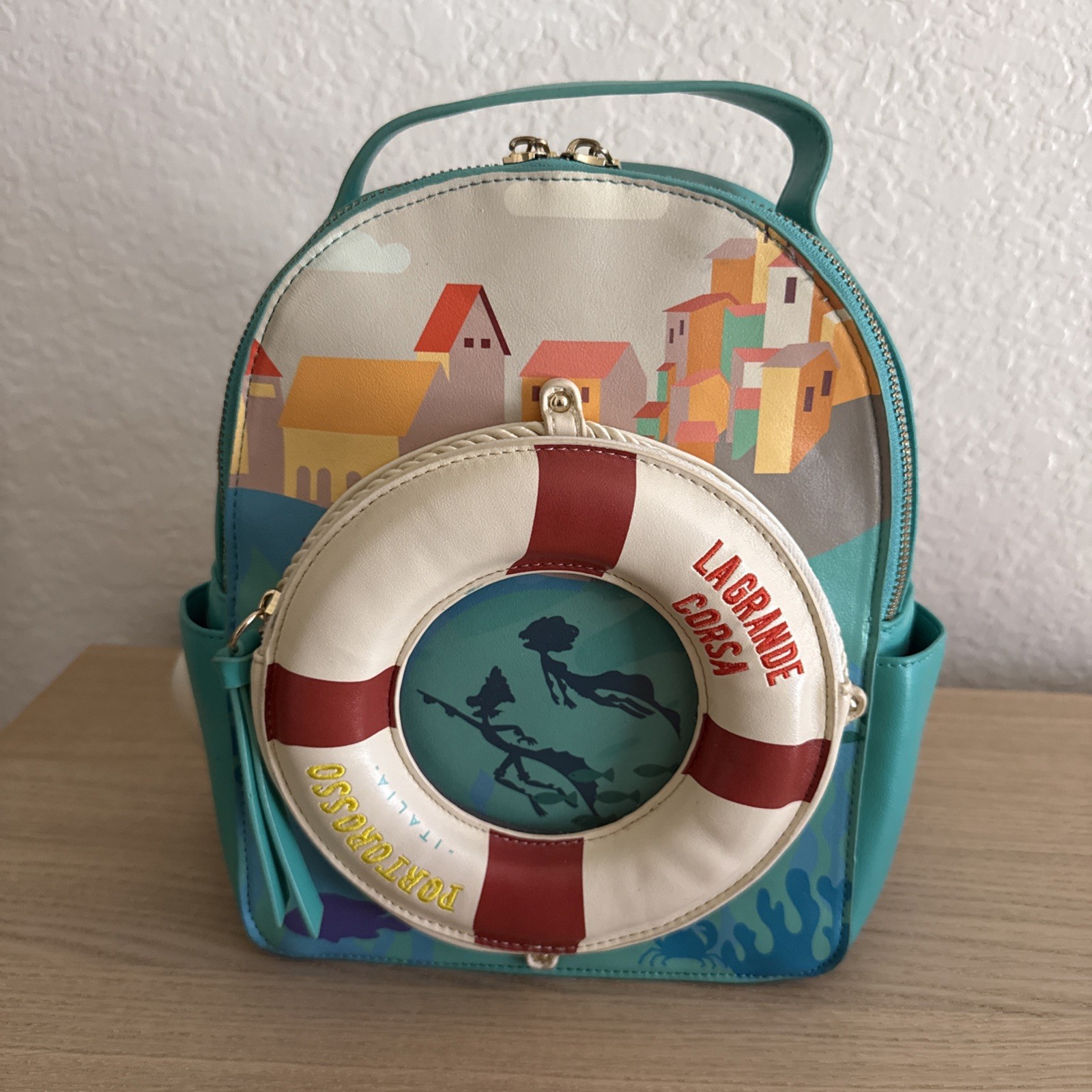Danielle Nicole Disney Pixar Luca Porto Rosso Lifesaver Mini Backpack