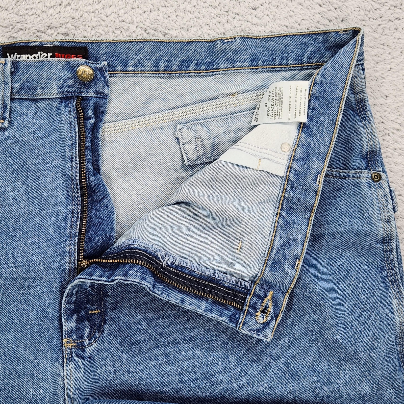 Wrangler Riggs Workwear Carpenter Shorts Mens 48 Blue Denim Relaxed 11 Inseam