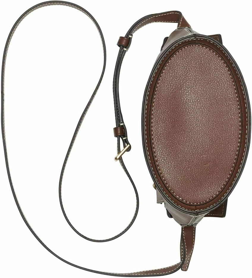 Calvin Klein Lock Leather Bucket Bag, Brown NIP