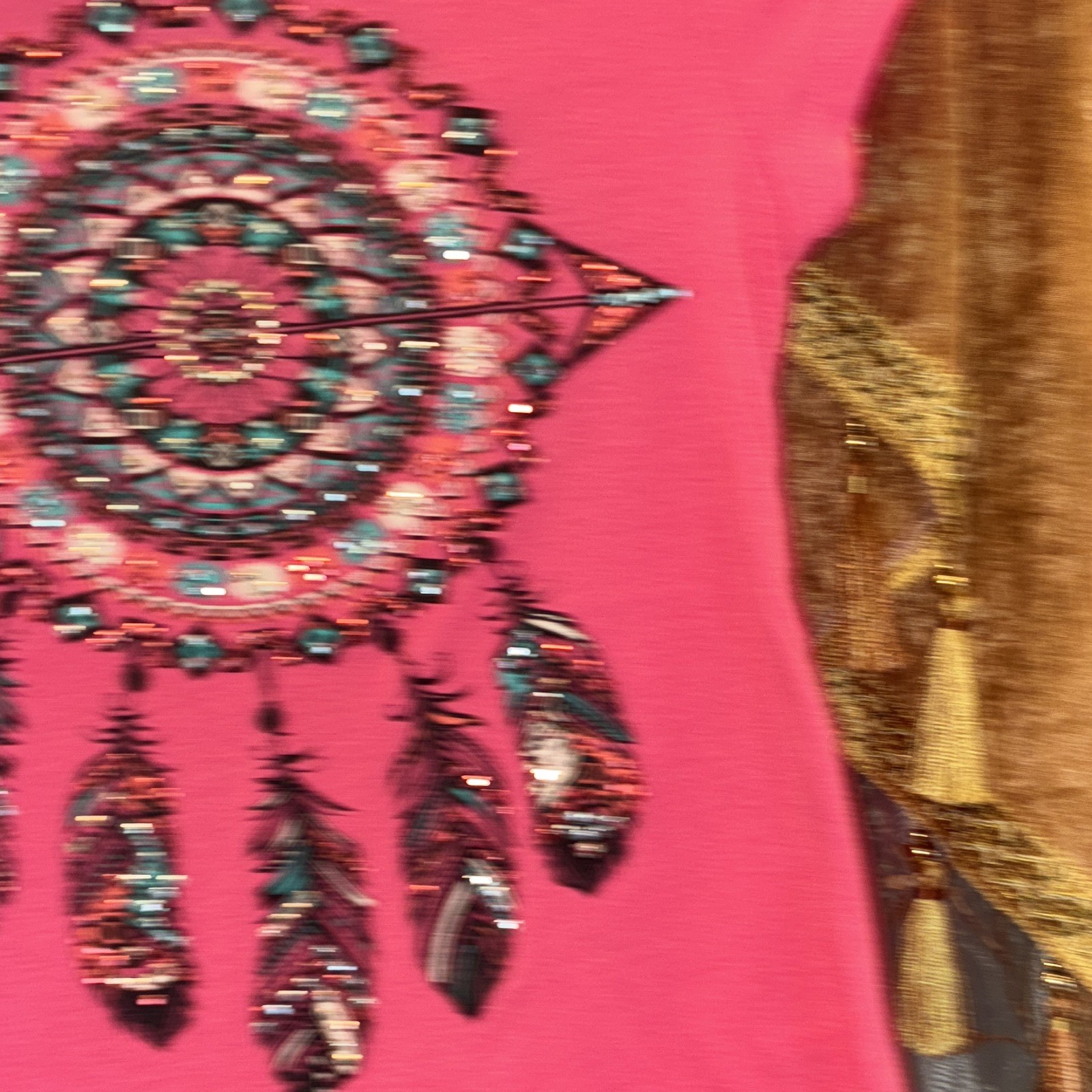 Beautees girls Pink Graphic Sequin Keyhole Neck Short Sleeve Tee L