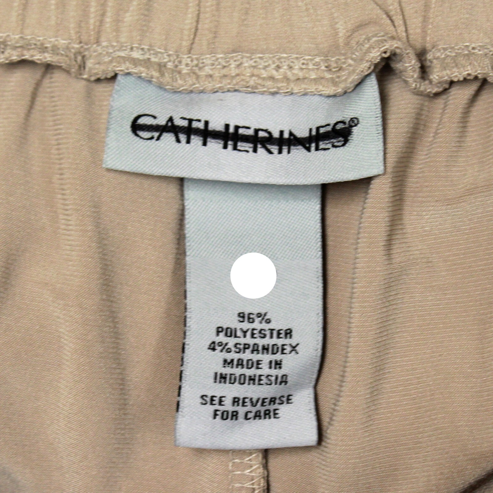 Catherines Plus Beige Wide Leg Elastic Waistband Relax Pants 24W