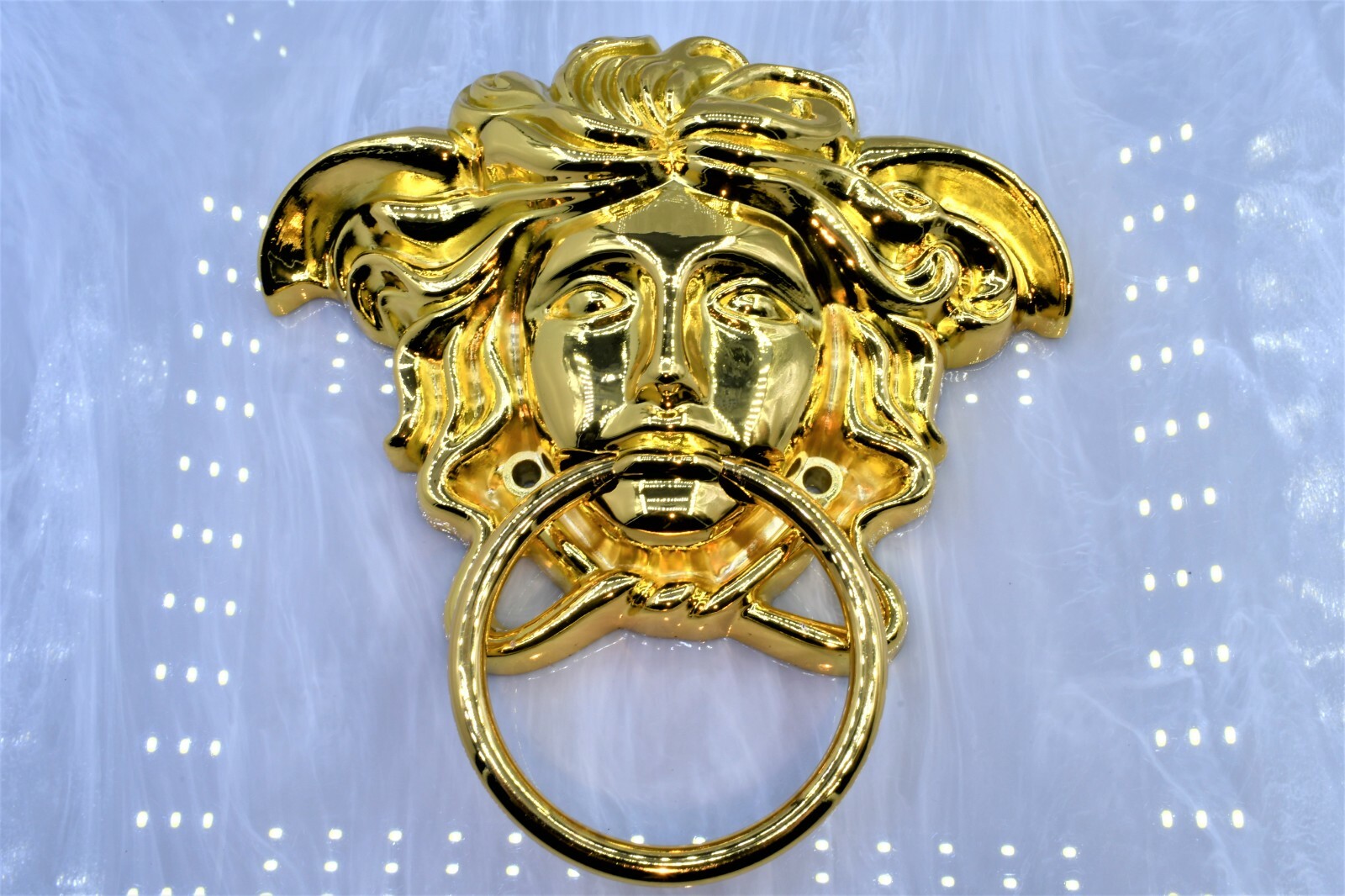 Gianni Versace door handle knocker medusa sunglasses vintage chain bag Gold