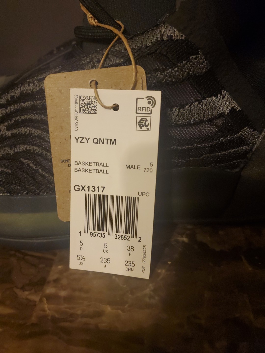 Adidas Yeezy Quantum Onyx GX1317 Basketball Size 5.5 NIB