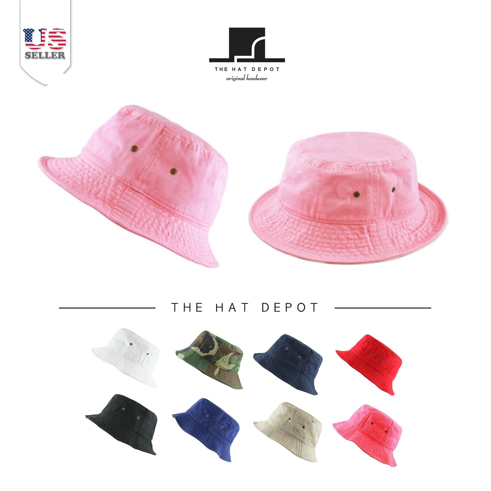 Bucket Hat – Kids Washed Cotton Travel Bucket Packable Hat K1500 T1500