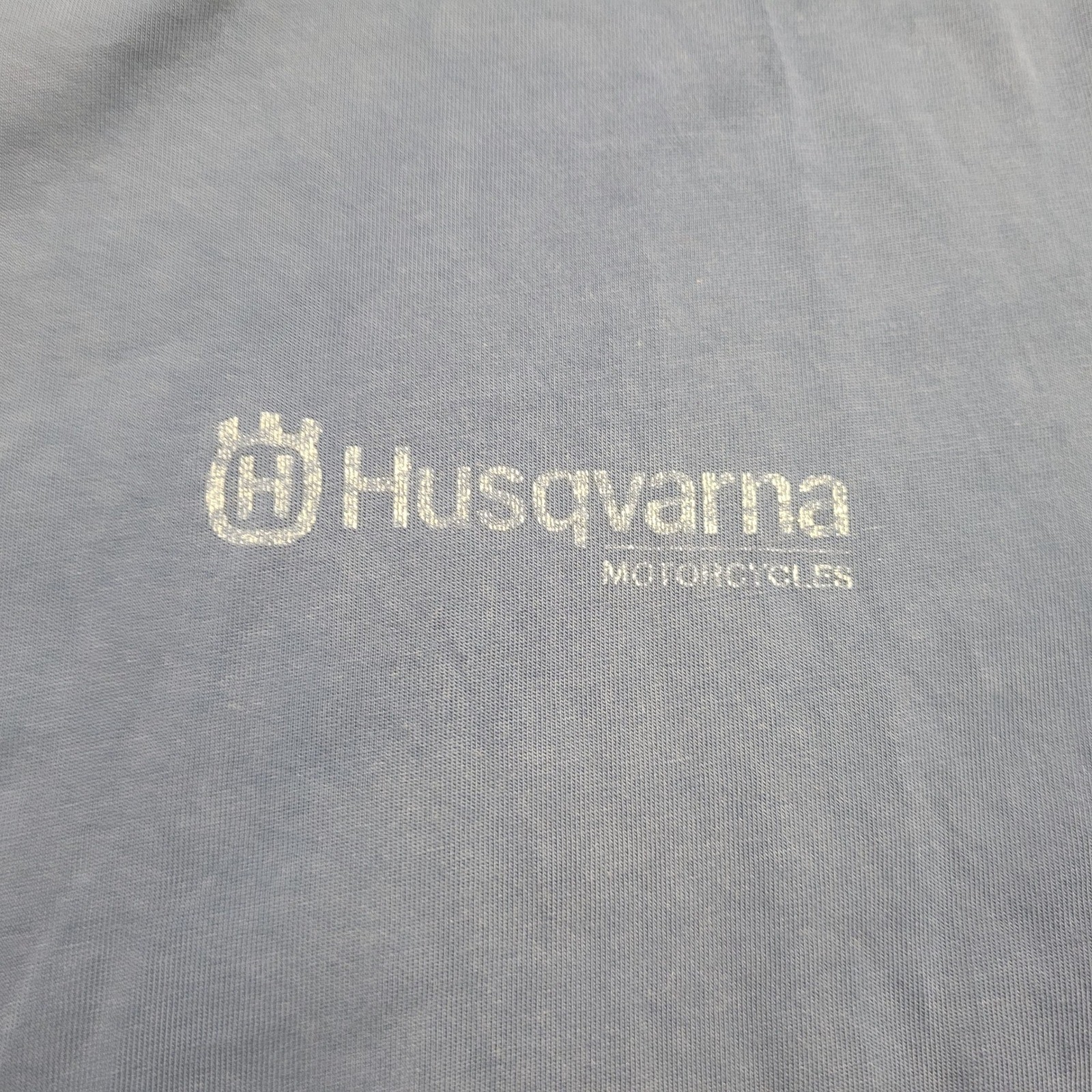Husqvarna Motorcycles Shirt Mens Medium Blue Graphic Tee Distressed Moto Biker