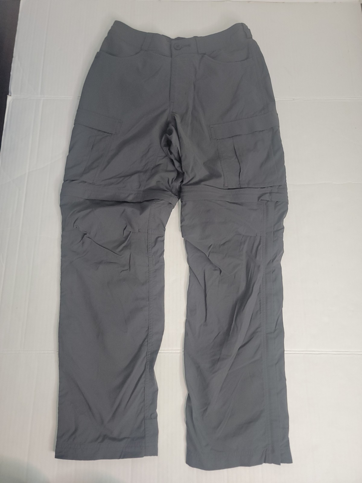 REI Co-Op Pants Mens SZ 30 X 32 Adjustable Length Cargo Gray Outdoor Hiking