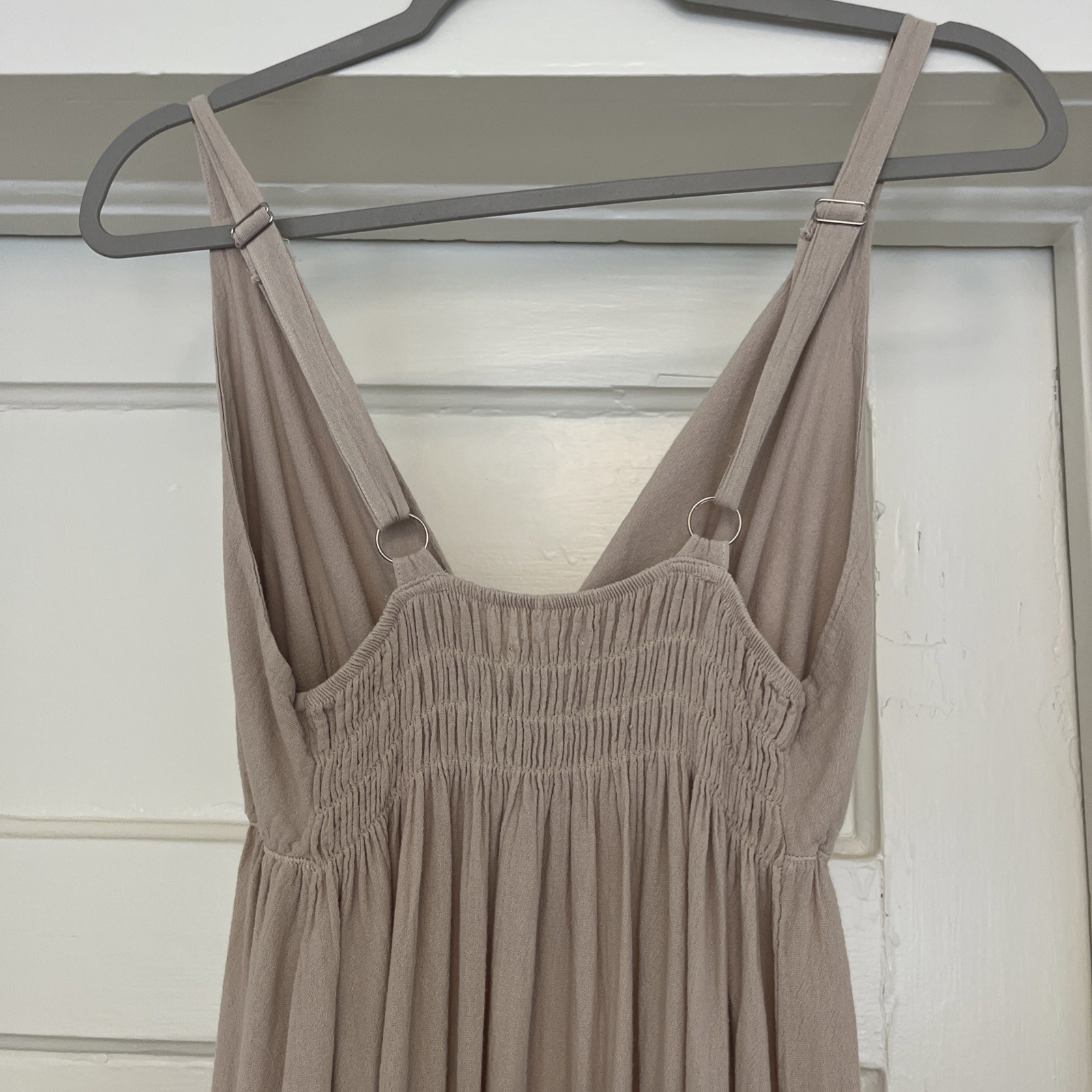 SEASPICE Resortwear Samantha Maxi Dress Baby Beige 100% Peruvian Cotton XL Boho