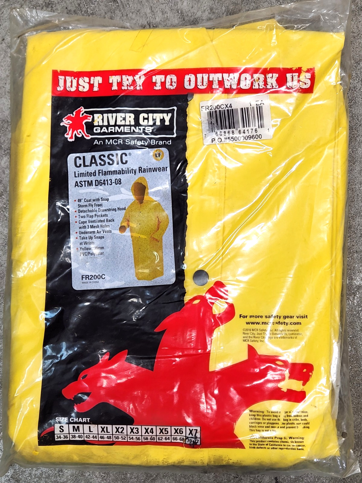 MCR Safety FR200C Classic, .35mm PVC/Polyester Coat with Snap Front & Detachable