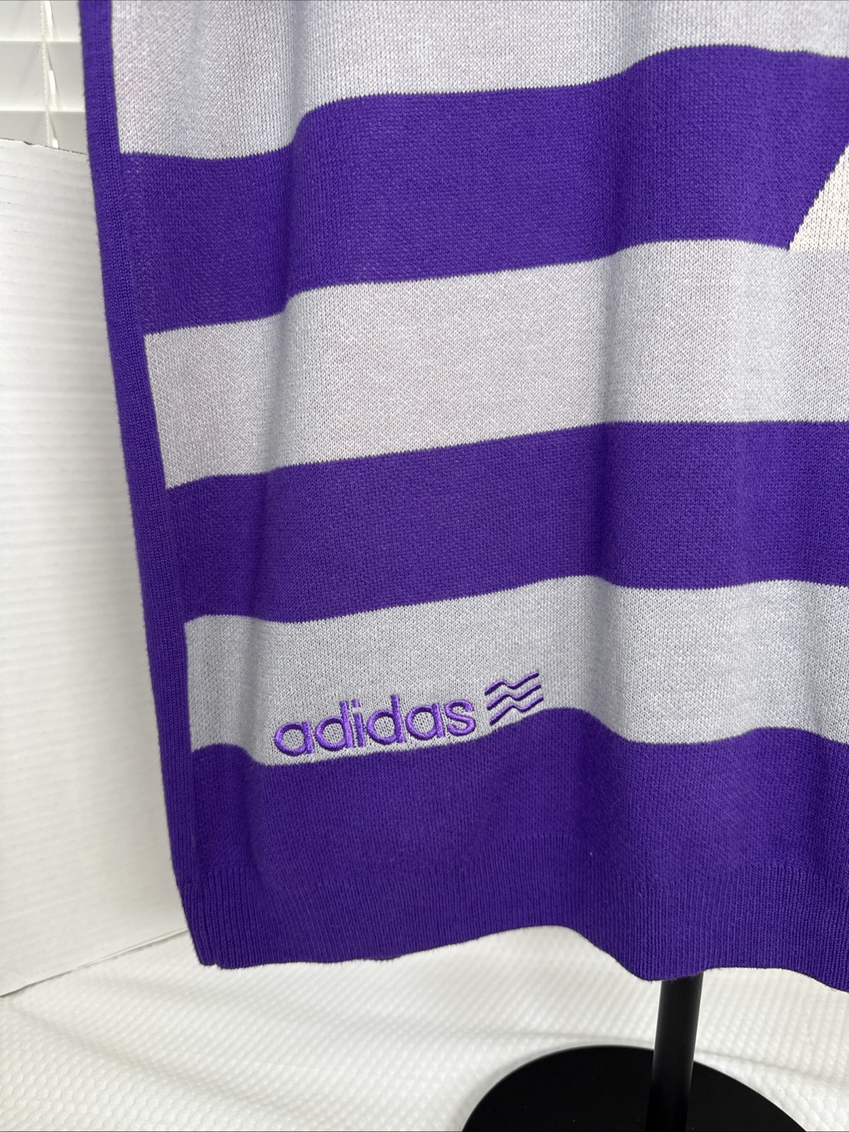 Retro Style Adidas Knitted Purple,Pink,& Beige Stripe Men’s Vest Size L Classy