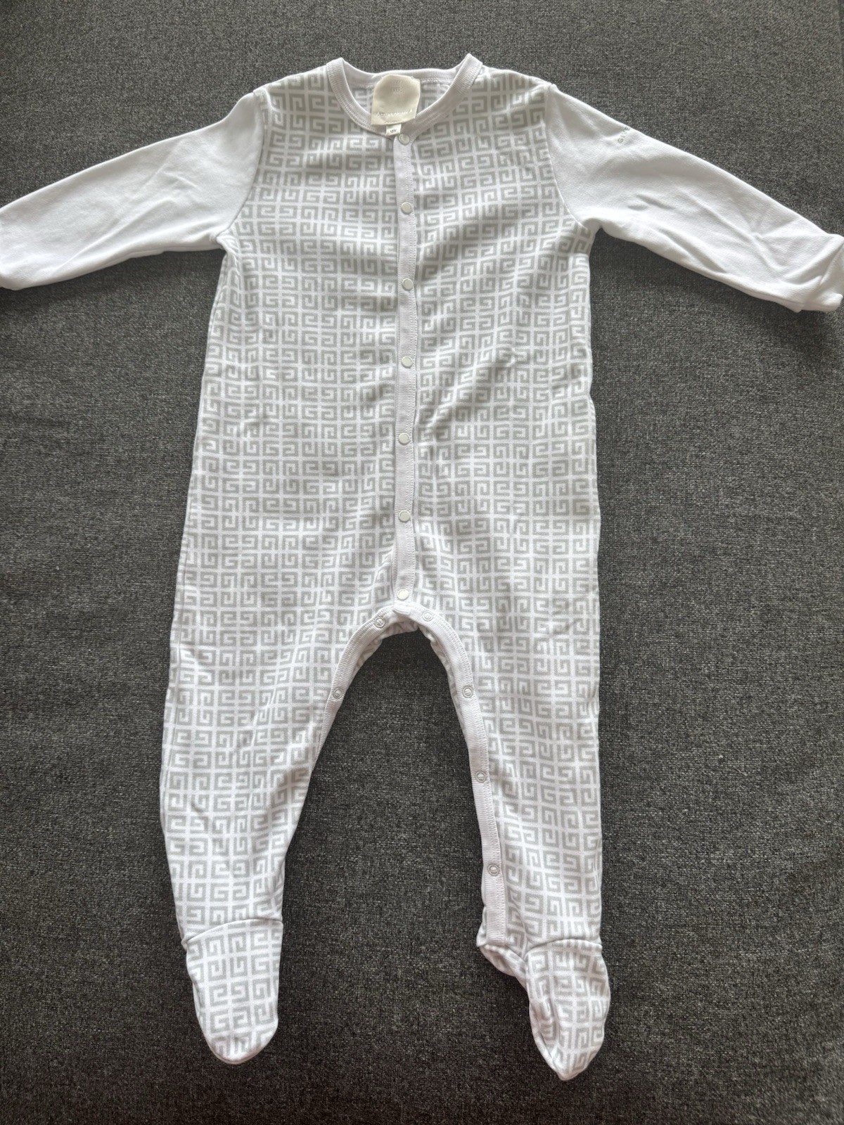 Givenchy Baby Footed Sleeper One Piece Long Sleeve Cotton Geometric 18M