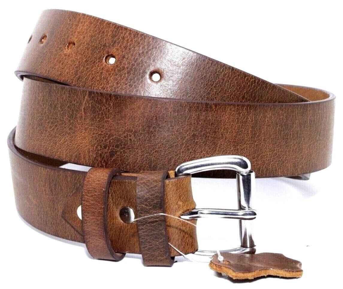 Men’s Genuine Buffalo full grain Leather Belt, 1 1/2″ width, Handmade by valdrax