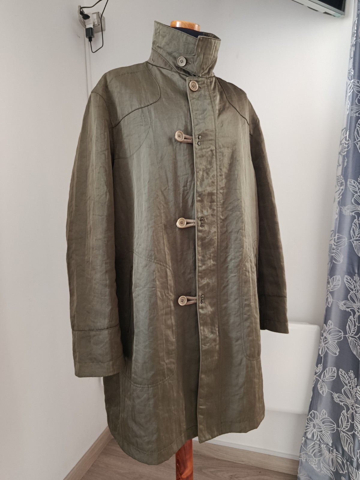 Calvin Klein Collection 2006 Italo Zucchelli Olive Technical Nylon Shell Coat 54