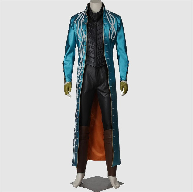 Game Devil May Cry 3 Vergil Cosplay Costume Outfit Halloween Jacket Windbreaker