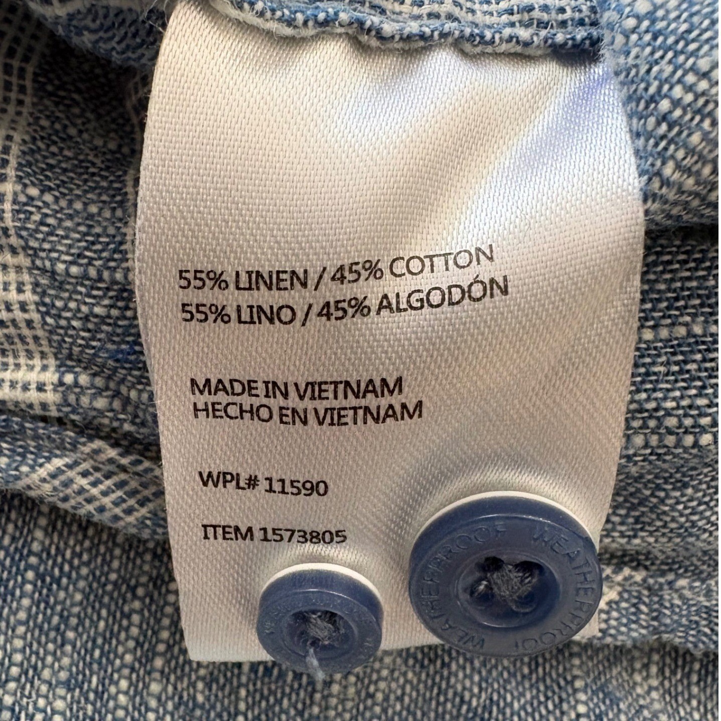 Weatherproof Vintage Mens Blue White Striped Linen Cotton Blend Shirt Size XL