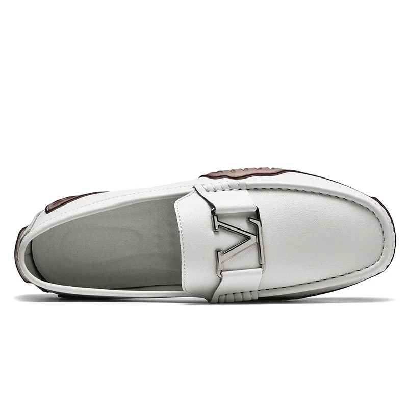 Mens Casual Leather Shoes Cowhide Loafers Genuine Leather Flats Driving Sneakers