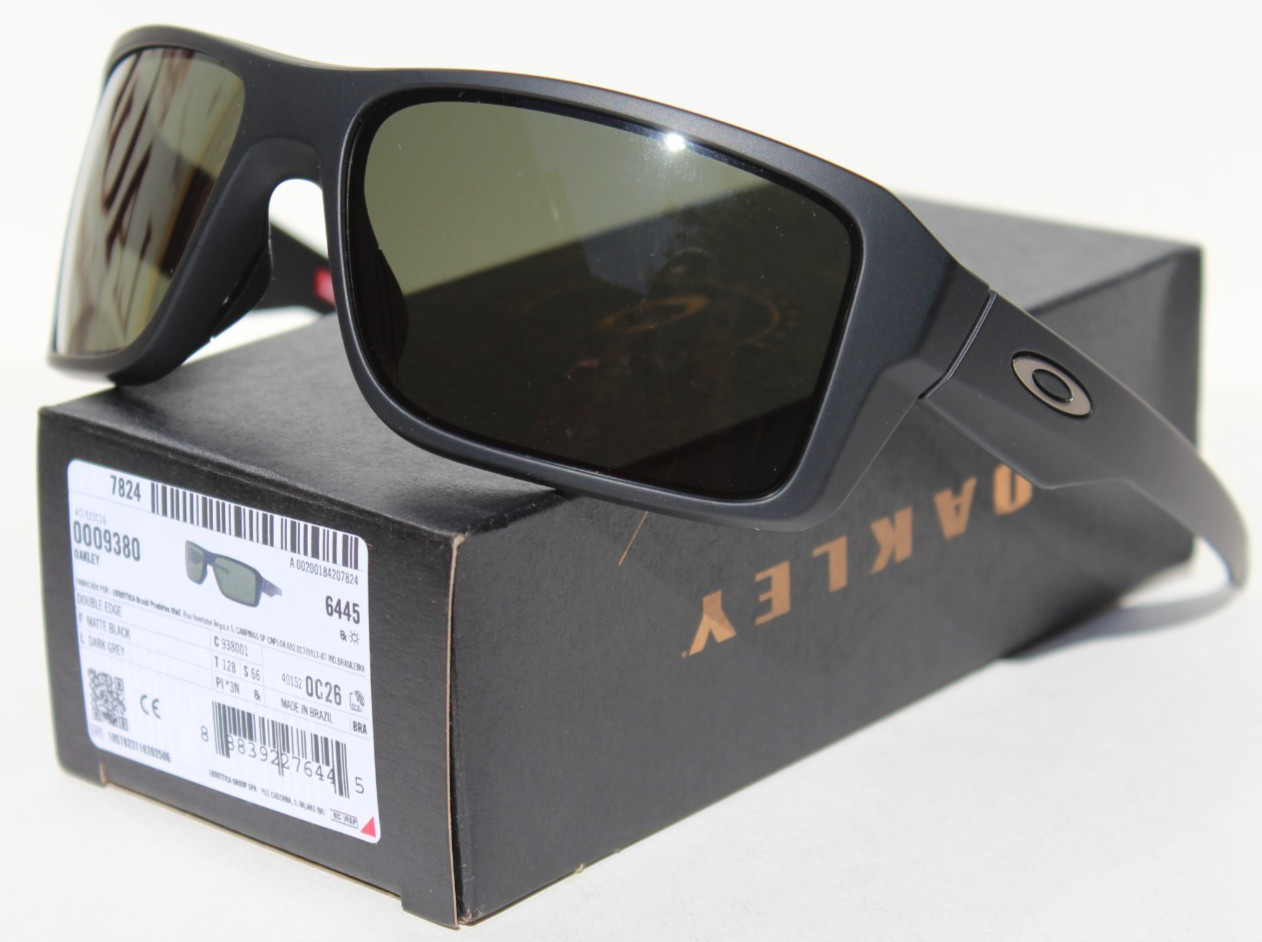 OAKLEY Double Edge Sunglasses Matte Black/Dark Grey OO9380-01 NEW